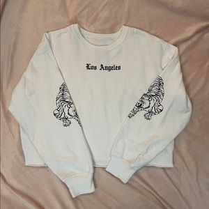 cropped crew neck